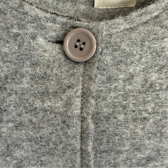 Bee & U Light Grey Italian Wool Button Mid Length Women's Jacket SZ Med - Picture 3 of 14
